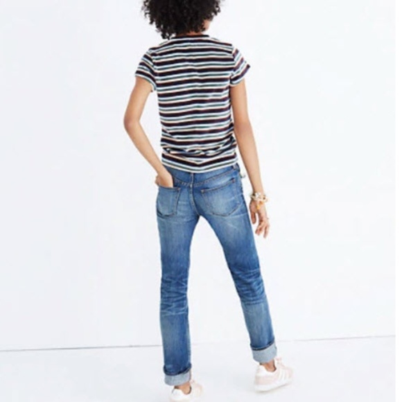 Madewell Izzy Striped Velvet Crewneck Top - Picture 3 of 8